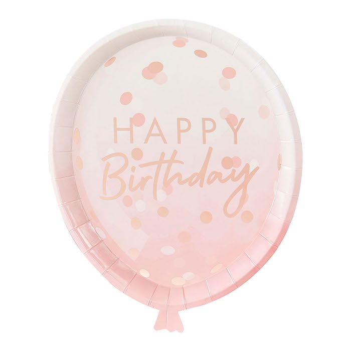 Rose Gold Ballon-forma Tallerkener 8x