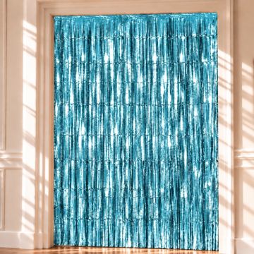 Lyseblå Glitterforheng - 100 x 240 cm