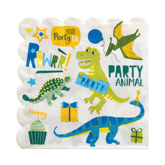 Servietter med dinosaurmotiv 16x