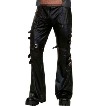 Rocker- og bikerbukser i skinnlook