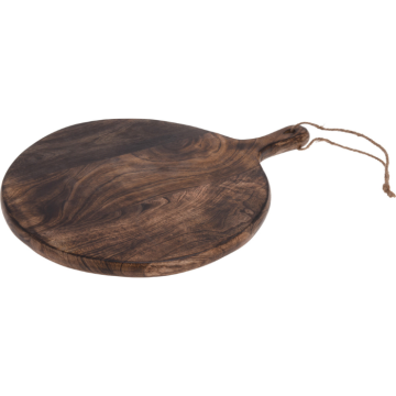 Rundt serveringsbrett i mangotre 50x40x2 cm