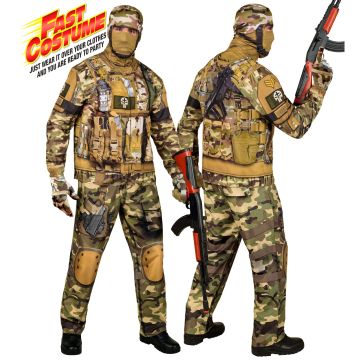 Soldat kostyme for herrer i camo