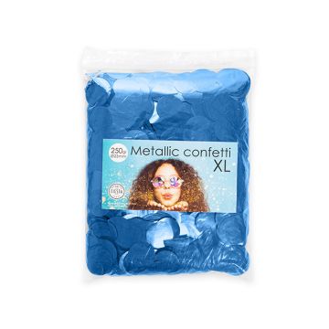 Rund Metallisk Blå Konfetti - 250 gram