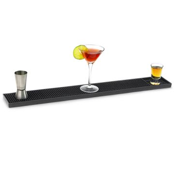Barmatte svart PVC - 60x10x1 cm