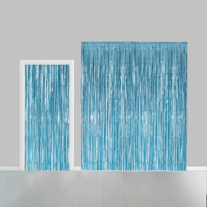 Lyseblå Glitterforheng - 100 x 240 cm