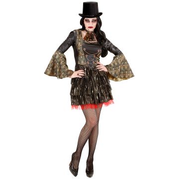 Gotisk vampyrkjole for damer med jabot