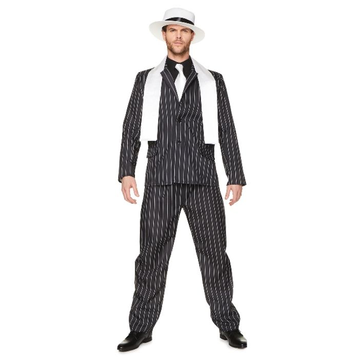 Retro svart gangster sjef kostyme