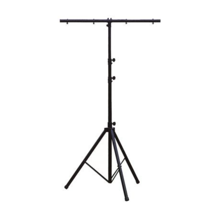 Lysstativ med T-bar for 4 lyskjelder 2,8 meter svart