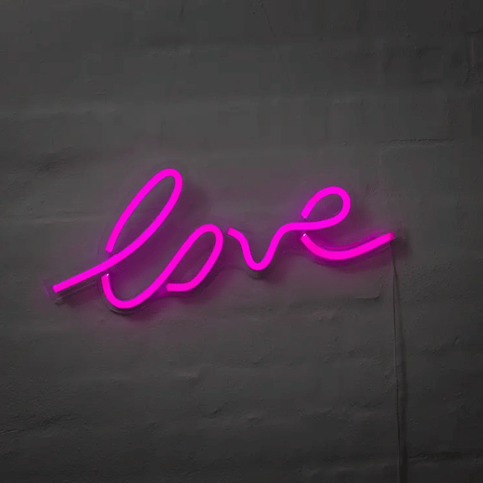 Love neon LED-skilt - 18x45 cm
