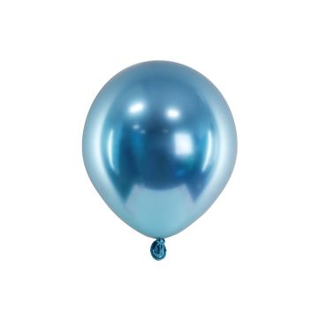 Blå Chrome Mini Ballongar 50x - 12 cm