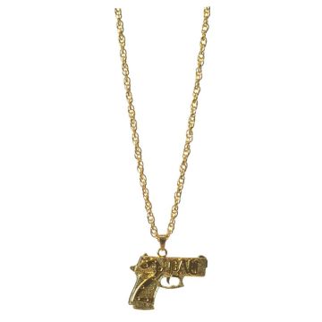 Gull pistol halskjede - onesize