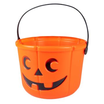 Glad halloween graskarpumpe - 14x18 cm