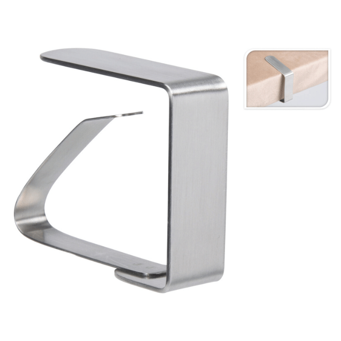 Bordklips rustfritt stål 4x - 5x6x1,6 cm
