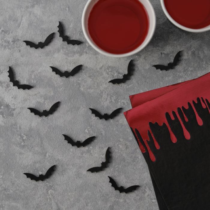 Halloween flagermus tre konfetti 24x - 4x1,5 cm