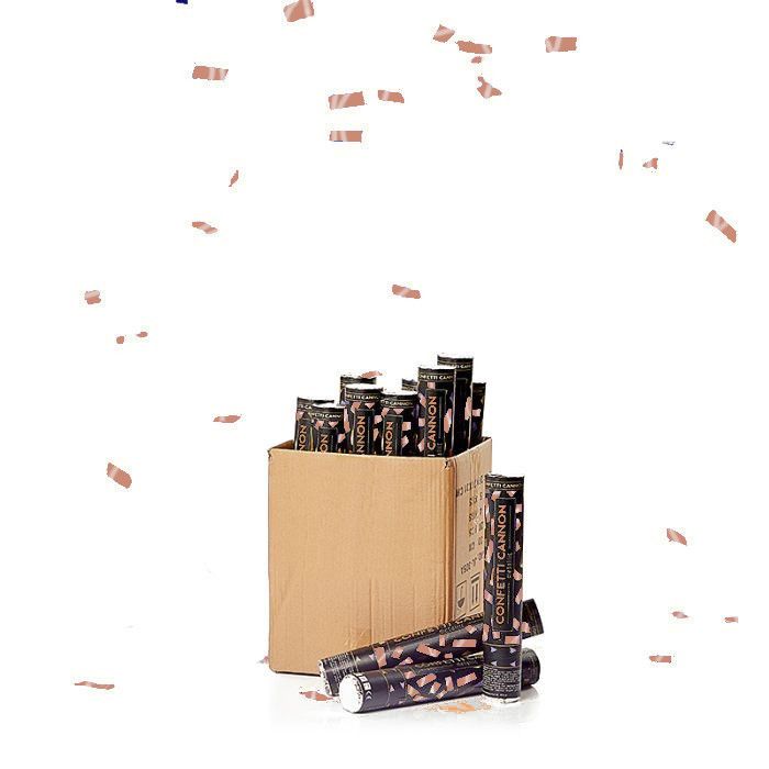 Rose Gold konfettirør 40 cm PartyVikings 50x - Metallic Rektangulær