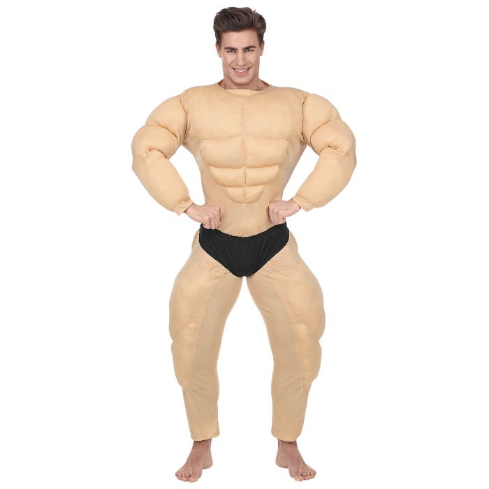 Morsomt bodybuilder kostyme i beige