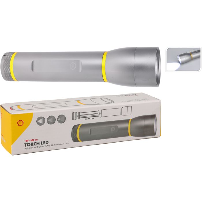 LED-lommelykt i aluminium med 3 lysinnstillinger