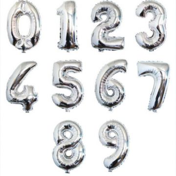 Tal ballonger sølv - 86 cm
