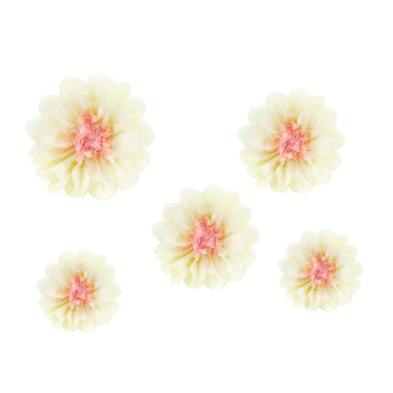 Silkepapirblomsterdekorasjonar 5x - 20-30 cm