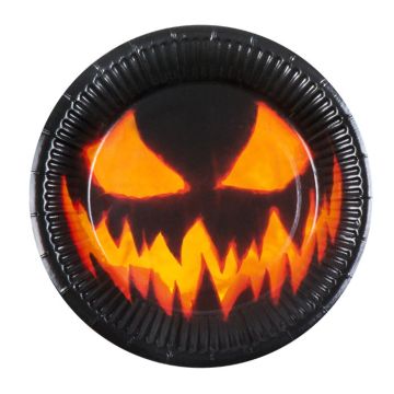 Uhyggelige halloween graskarpapptallerkener 10x - Ø 23 cm
