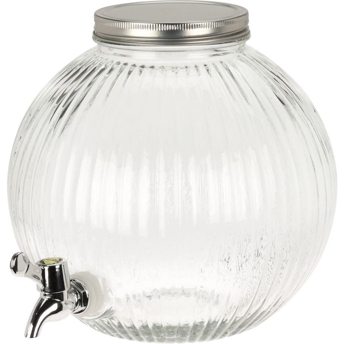 Drikkevaredispenser i ribbet glass med kran 5,5 liter