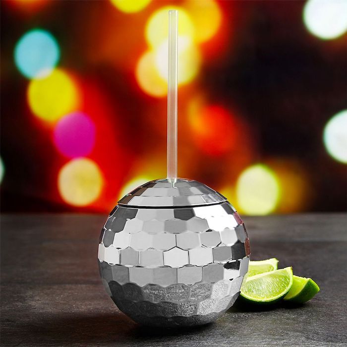 Diskokule cocktailglas sølv - 568 ml