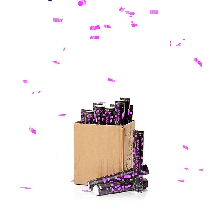 Rosa konfettirøyr 40 cm PartyVikings 50x - Metallisk rektangulær