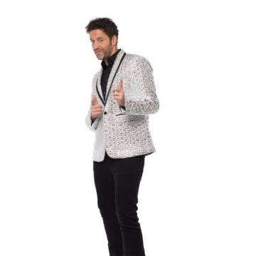 Sølv blazer til menn