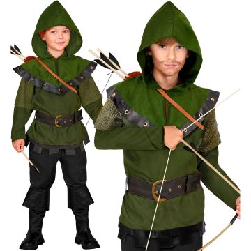 Robin Hood-kostyme for gutter - 2 deler