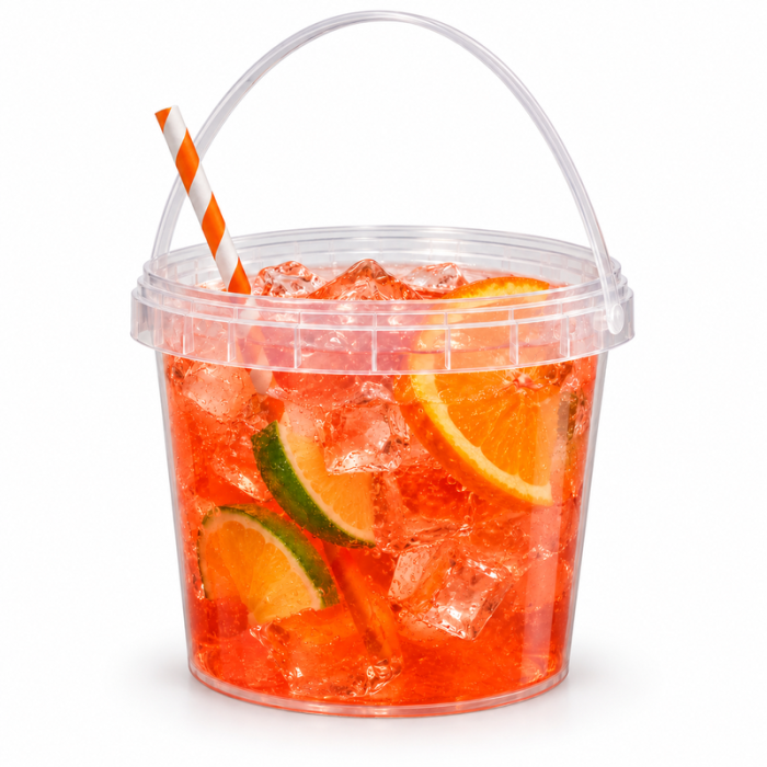 Plastspann til drikkevarer med håndtak 100x 1,1 L