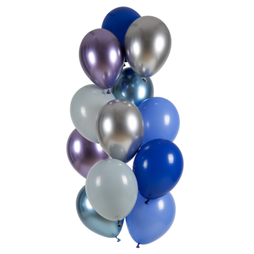 Metallic multifarga ballonbukett 12x - 33 cm