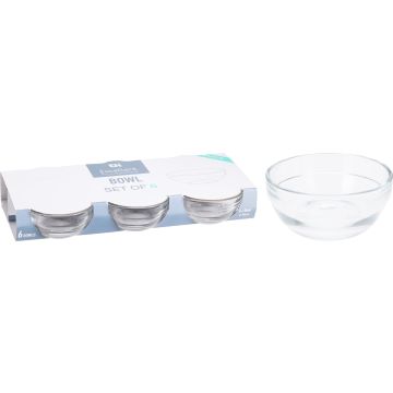 Glasskåler i klart glass, sett av 6, 80 ml