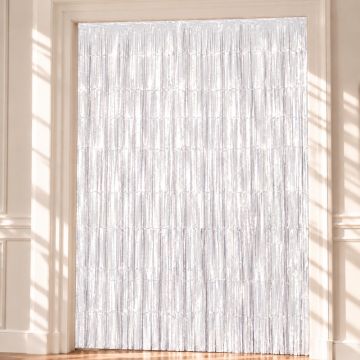 Hvit Glittergardin - 100 x 240 cm