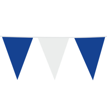 Blå og Kvitt Flagggirlander - Flagg 30 x 45 cm - 10 meter