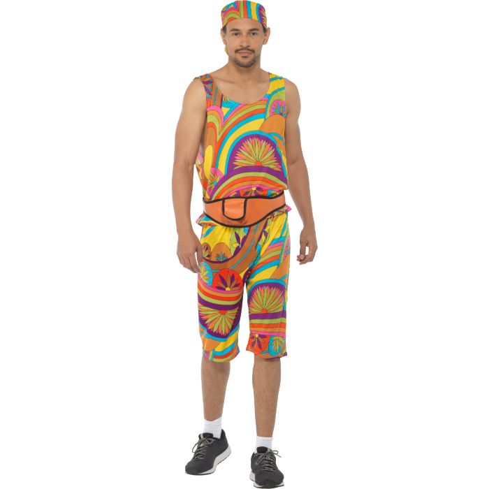 80-talls multifarget hippie trening kostyme for menn