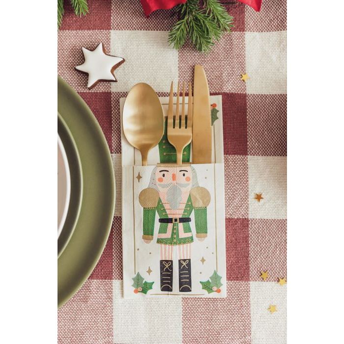 Nøttknakkar bestikklomme serviett 6x - 20x10 cm