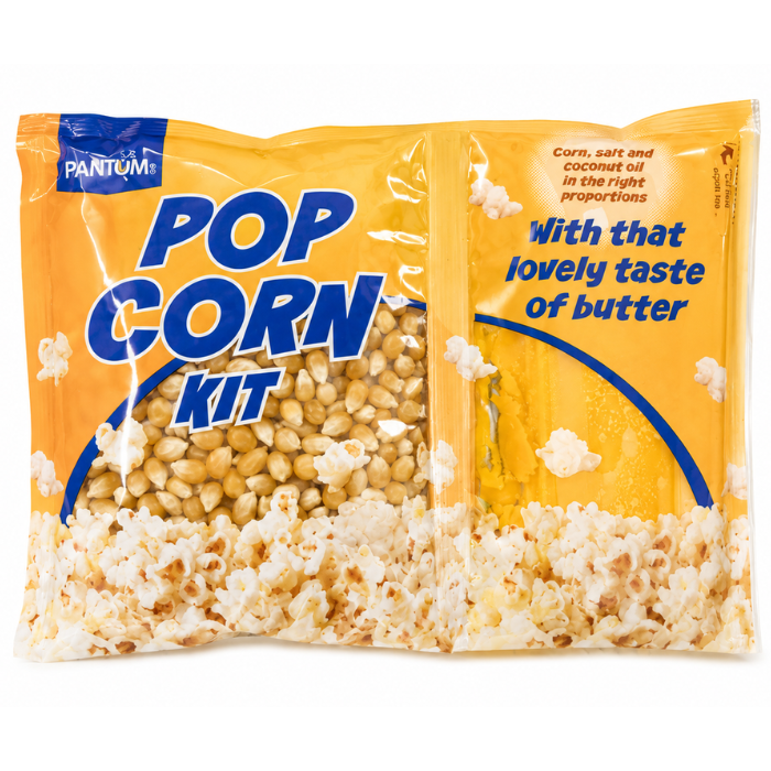 Popcorn 25x popcornporsjonar med mais, salt og kokosolje (3pk)