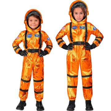 Oransje astronautkostyme til barn