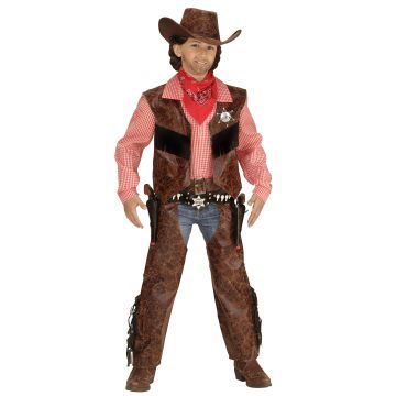 Cowboykostyme med chaps og hatt
