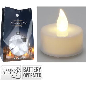 LED-tealights 15 stk. med flakkende lys
