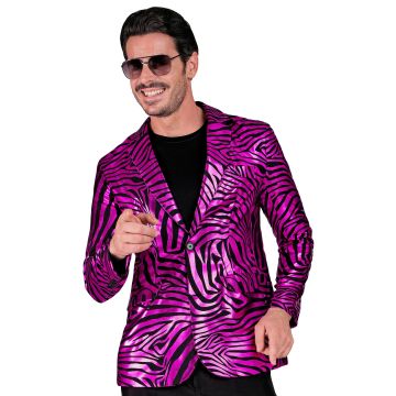 Rosa zebrajakke med metallisk look