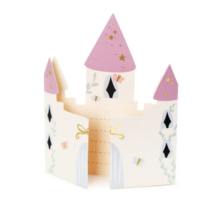 Invitasjonskort med slottdesign 6x - 12,5 x 15,5 cm