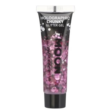 Holografisk Chunky Glitter Gel Rosa 12 ml Moon Creations