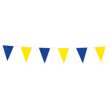 Blå og Gul Flagguirlande - Flagg 10x15 cm - 3 meter