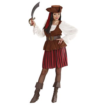 Piratskjolekostyme med hatt til damer