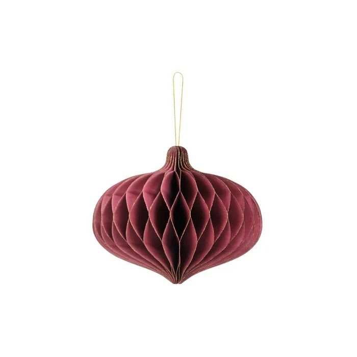 Ovalt Honeycomb i Mørkerød - 18x15 cm