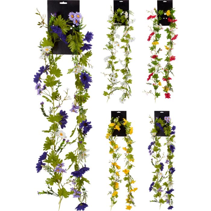 Kunstig blomsterguirlande 180 cm
