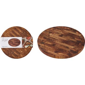 Rundt serveringsbrett i teak Ø 30 cm