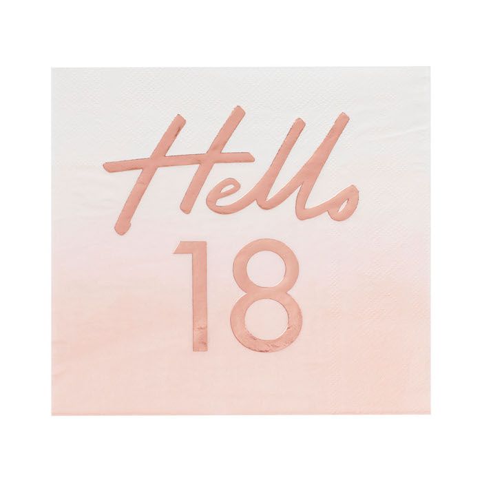 Hello "18" rosa/rosagull serviettar 16x - 16,5 cm