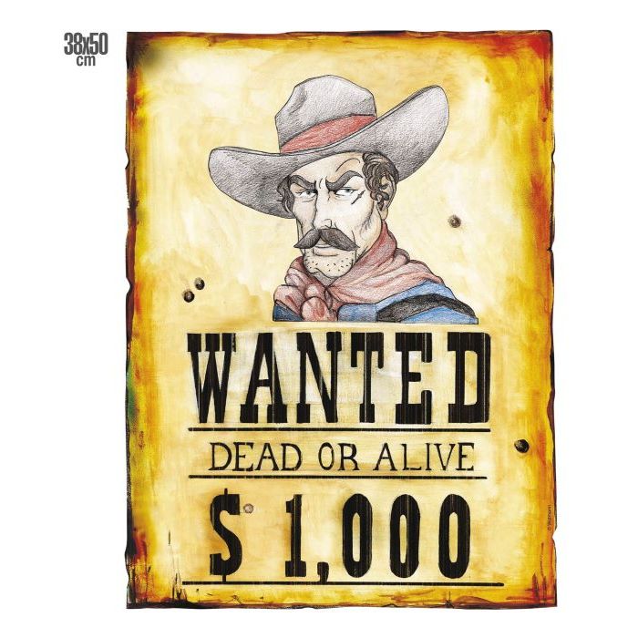 Western cowboy dusørplakat - 50x38 cm